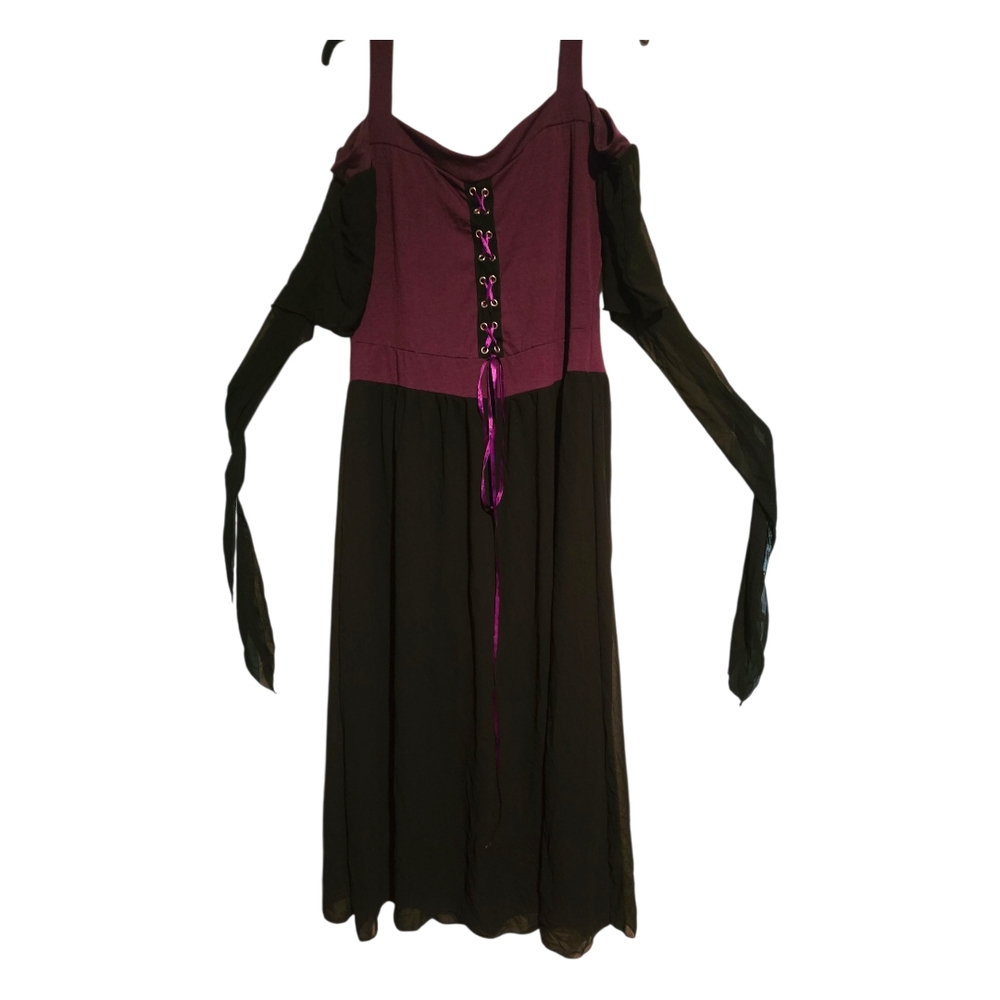 Purple and Black Off-Shoulder Medievel Dress NWOT